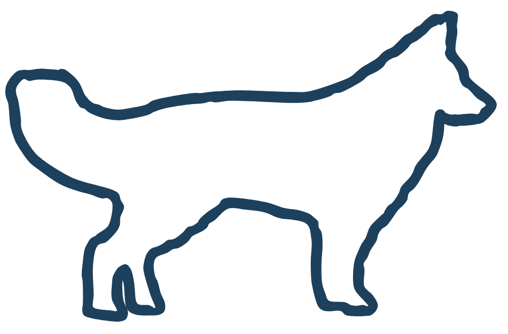 logo van Loyal Genie in de vorm van Zwitserse Witte Herder in andere kleur